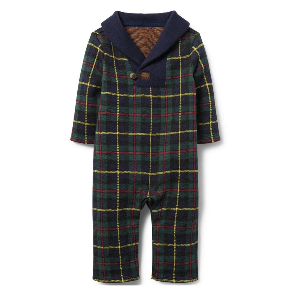 Janie and Jack tartan plaid jumpsuit